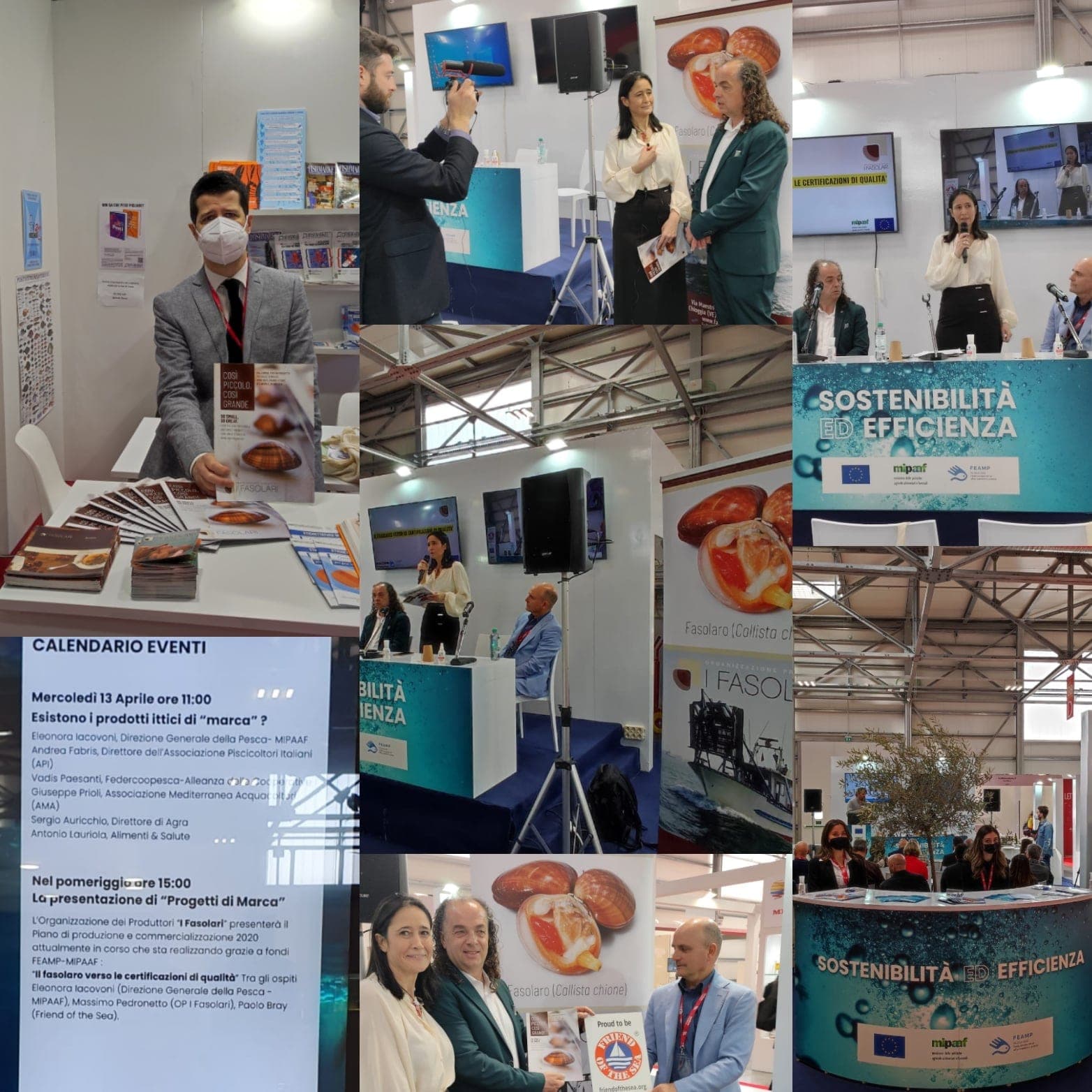 Il pubblico del convegno seduto davanti allo stand del MIPAAF