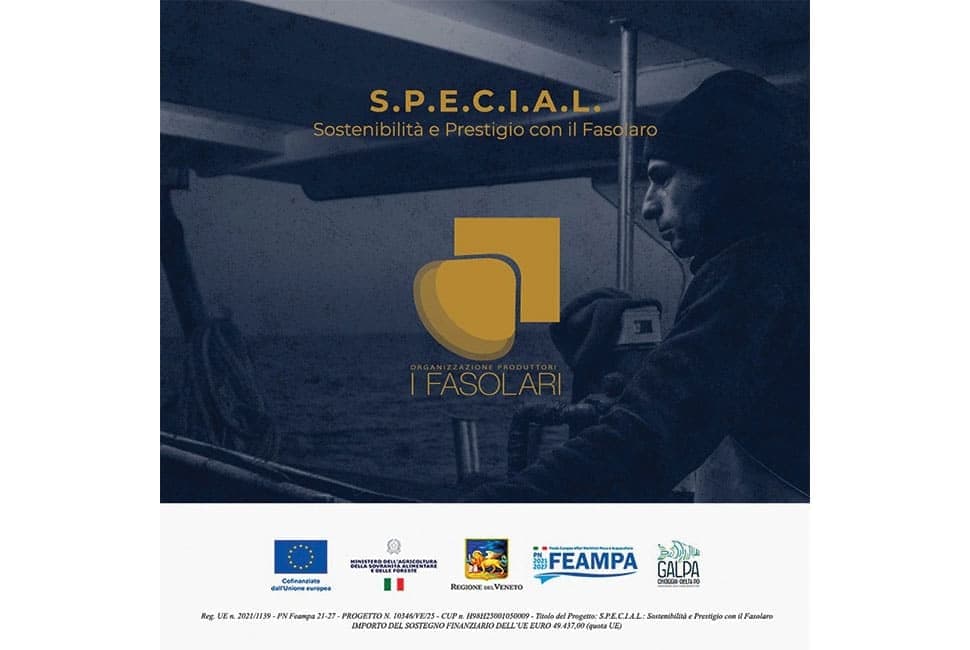 Il visual del progetto S.P.E.C.I.A.L. con il marchio dell'O.P. I Fasolari e i loghi degli enti finanziatori
